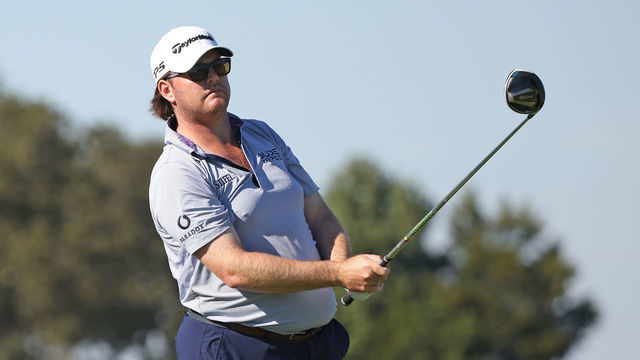 ST SIMONS ISLAND, GEORGIA - NOVEMBER 18: Harry Higgs of the United States plays a shot on the 16th hole at Sea Island Resort Seaside Course on November 18, 2022 in St Simons Island, Georgia.