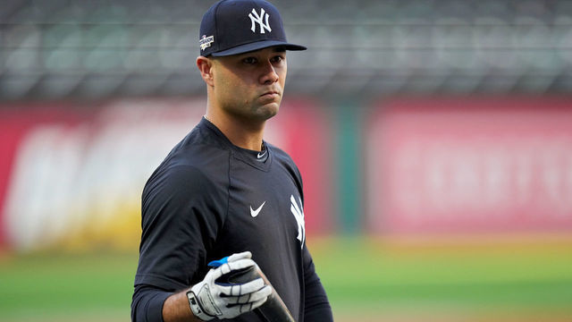CLEVELAND, OHIO - OCTOBER 15: Isiah Kiner-Falefa #12 of the New York Yankees looks on before game three of the American League Division Series against the Cleveland Guardians at Progressive Field on October 15, 2022 in Cleveland, Ohio.