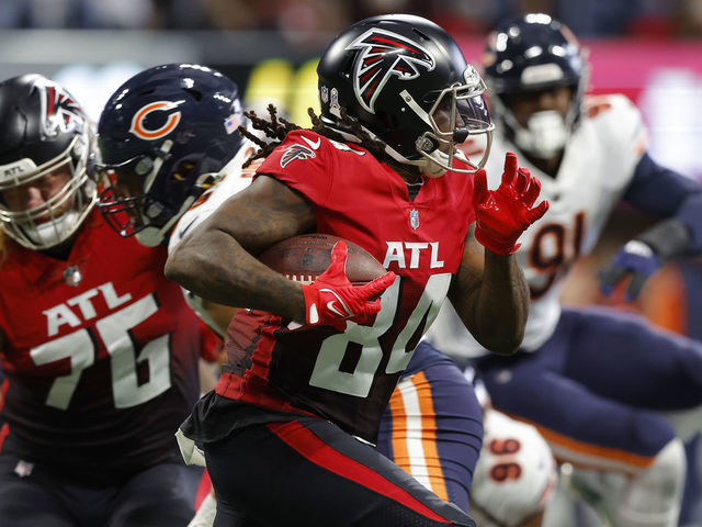 FILE - Atlanta Falcons running back Cordarrelle Patterson runs on