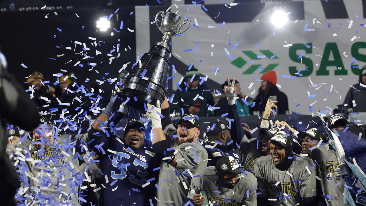 REGINA, SK - NOVEMBER 20 - as the Toronto Argonauts beat the Winnipeg Blue Bombers 24-23 in the Canadian Football Leagues championship, the Grey Cup at Mosaic Stadium in Regina, November 20, 2022. (Steve Russell/Toronto Star via Getty Images)