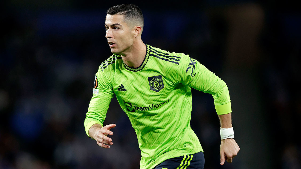 SAN SEBASTIAN, SPAIN - NOVEMBER 3: Cristiano Ronaldo of Manchester United during the UEFA Europa League match between Real Sociedad v Manchester United at the Estadio Reale Arena on November 3, 2022 in San Sebastian Spain