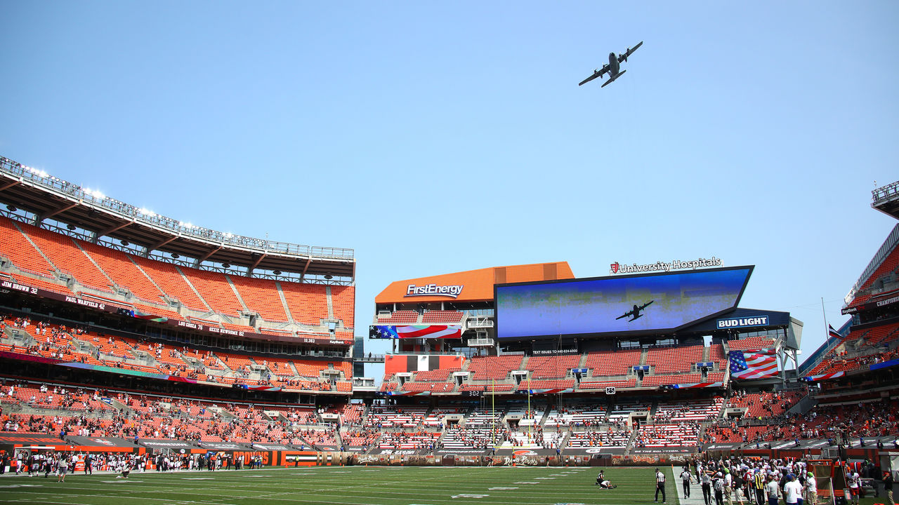 A vandal damaged the field the Cleveland Browns call home