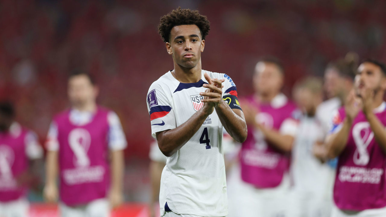 Soccer: FIFA World Cup: USA Tyler Adams (4) after game vs Wales during Group Stage - Group B match at Al Rayyan Stadium. Ar-Rayyan, Qatar 11/21/2022 CREDIT: Simon Bruty (Set Number: X164242 TK1 )