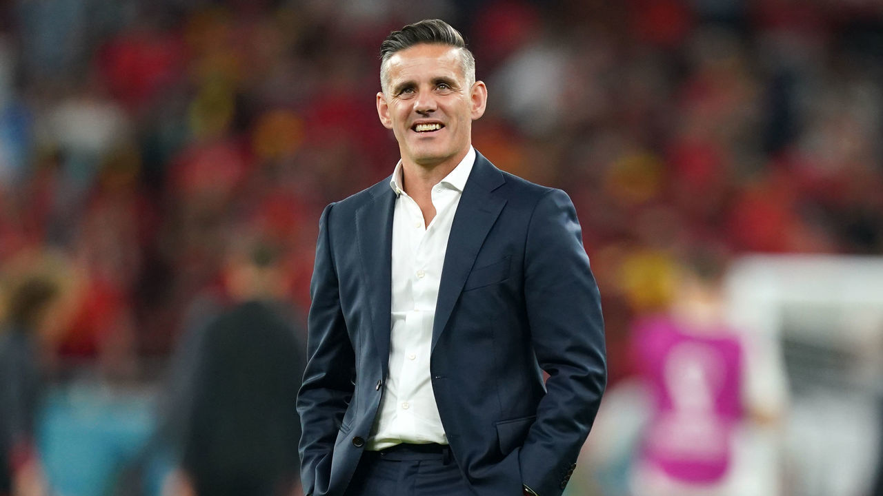 Canada manager John Herdman on the pitch ahead of the FIFA World Cup Group F match at the Ahmad bin Ali Stadium, Al Rayyan. Picture date: Wednesday November 23, 2022.