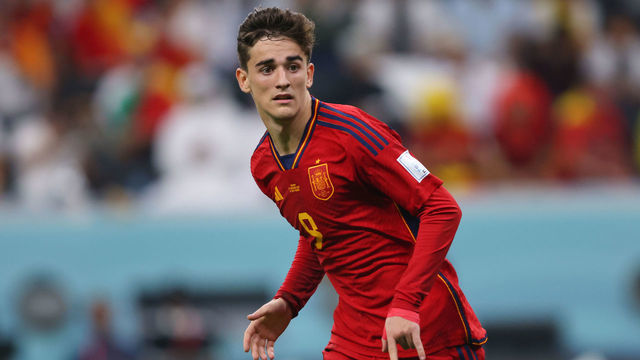 AL KHOR, QATAR - NOVEMBER 27: Gavi of Spain of Spain during the FIFA World Cup Qatar 2022 Group E match between Spain and Germany at Al Bayt Stadium on November 27, 2022 in Al Khor, Qatar.