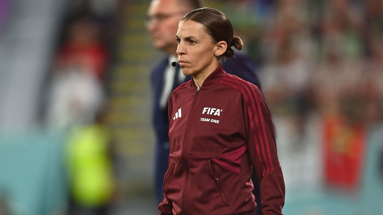DOHA, QATAR - NOVEMBER 22: Fourth official Stephanie Frappart looks on during the FIFA World Cup Qatar 2022 Group C match between Mexico and Poland at Stadium 974 on November 22, 2022 in Doha, Qatar.