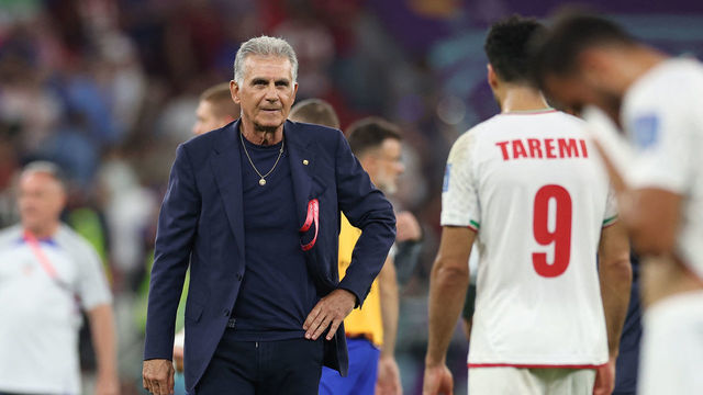 Iran's Portuguese coach Carlos Queiroz reacts at the end of the Qatar 2022 World Cup Group B football match between Iran and USA at the Al-Thumama Stadium in Doha on November 29, 2022.