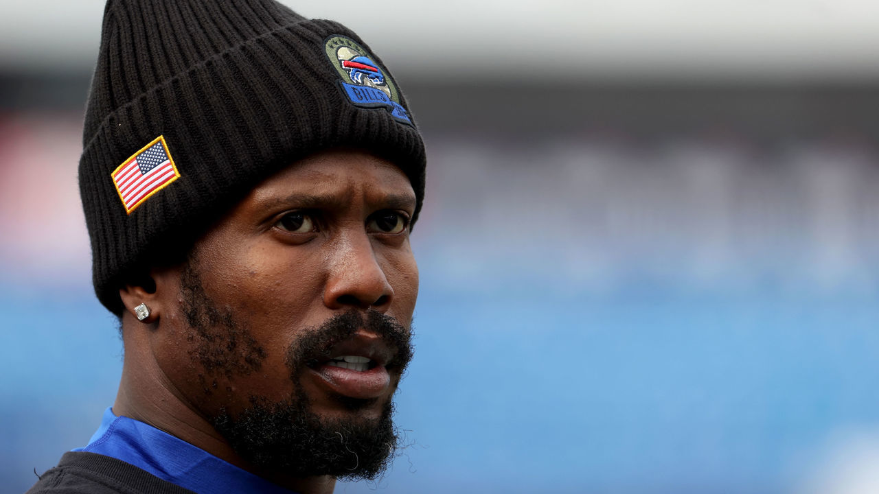 ORCHARD PARK, NY - NOVEMBER 13: Von Miller #40 of the Buffalo Bills on the field before a game against the Minnesota Vikings at Highmark Stadium on November 13, 2022 in Orchard Park, New York.