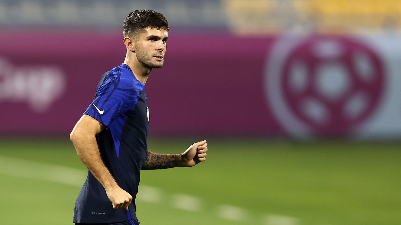 DOHA, QATAR - DECEMBER 02: Christian Pulisic of United States trains during United States Training Session ahead of their Round of Sixteen match against Netherlands at on December 02, 2022 in Doha, Qatar.