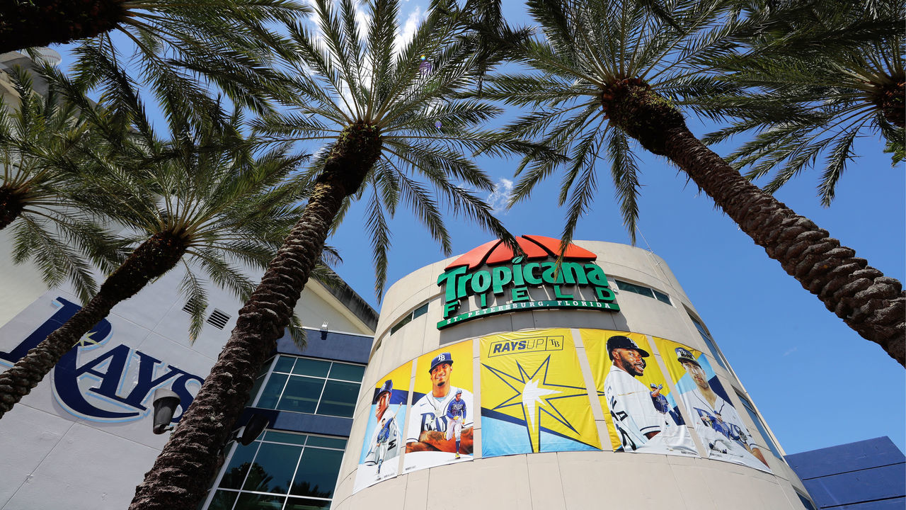 TAMPA, FL - APRIL 08: A general view of outside Tropicana Field prior to the game between the Baltimore Orioles and the Tampa Bay Ray on Friday, April 8, 2022 in Tampa, Florida.
