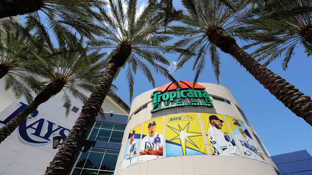 TAMPA, FL - APRIL 08: A general view of outside Tropicana Field prior to the game between the Baltimore Orioles and the Tampa Bay Ray on Friday, April 8, 2022 in Tampa, Florida.