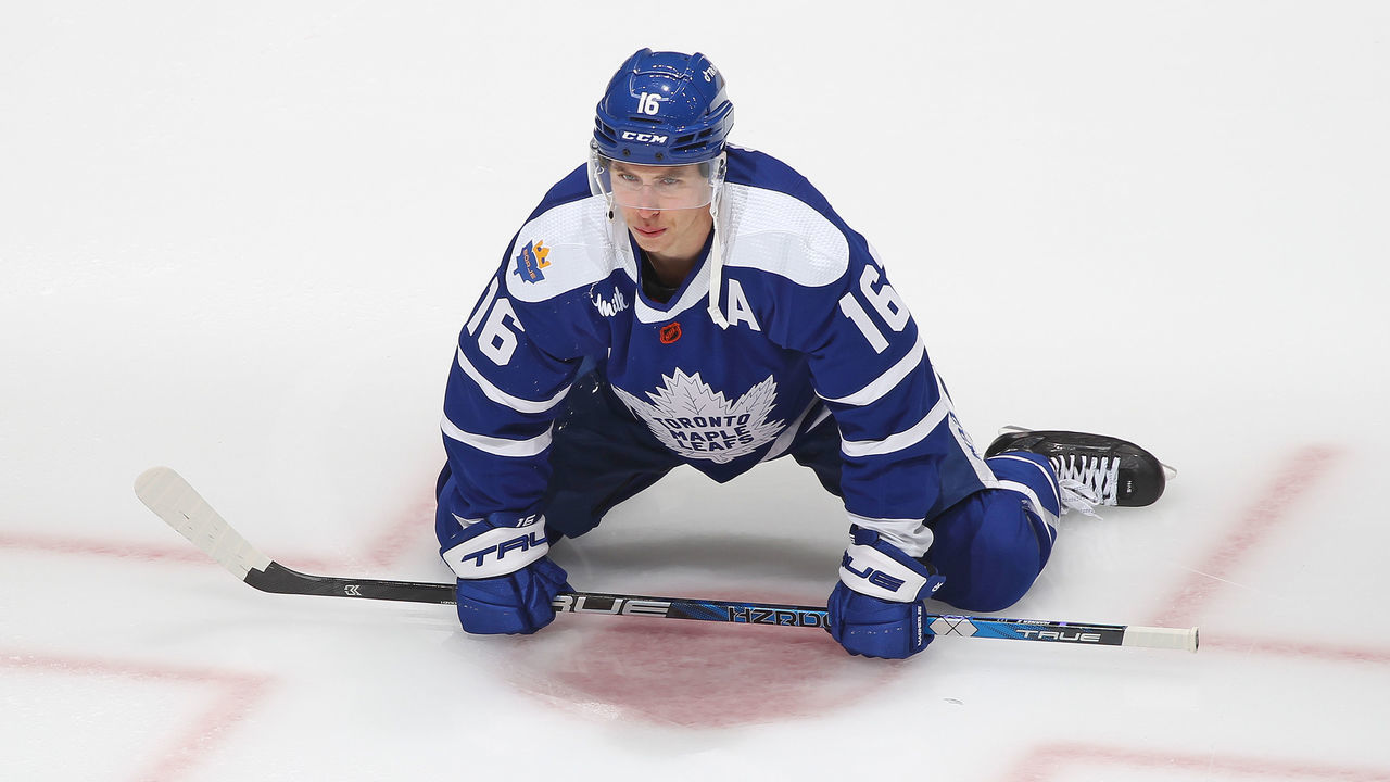 TORONTO, CANADA - NOVEMBER 30: Mitchell Marner #16 of the Toronto Maple Leafs warms up prior to action against the San Jose Sharks in an NHL game at Scotiabank Arena on November 30, 2022 in Toronto, Ontario, Canada. The Maple Leafs defeated the Sharks 3-1.