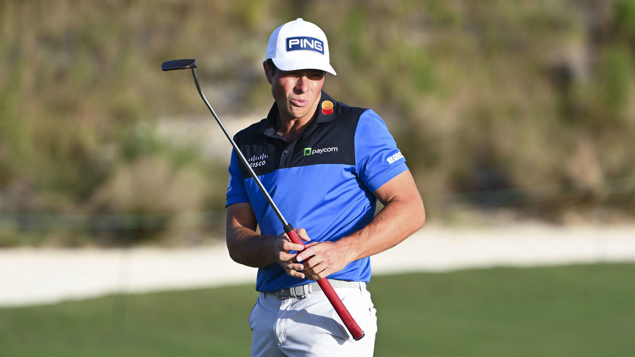 NASSAU, BAHAMAS - DECEMBER 03: Viktor Hovland of Norway watches his putt at the 15th green during the third round of the Hero World Challenge at Albany on December 3, 2022 in Nassau, New Providence, Bahamas.