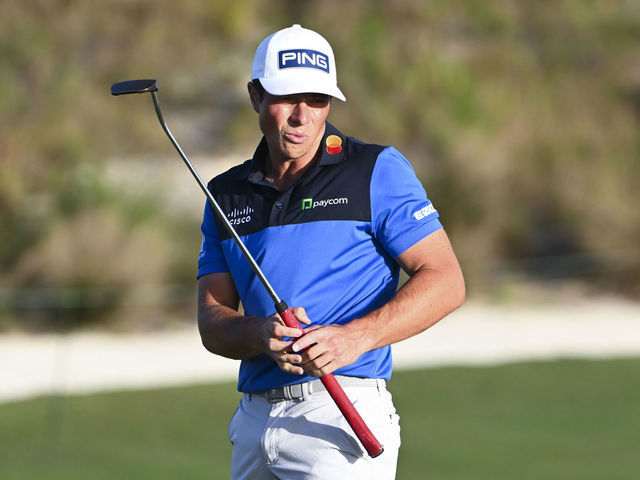 NASSAU, BAHAMAS - DECEMBER 03: Viktor Hovland of Norway watches his putt at the 15th green during the third round of the Hero World Challenge at Albany on December 3, 2022 in Nassau, New Providence, Bahamas.