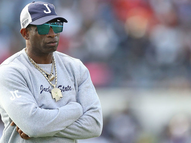 Deion Sanders and owner Jerry Jones of the Dallas Cowboys talk prior  News Photo - Getty Images