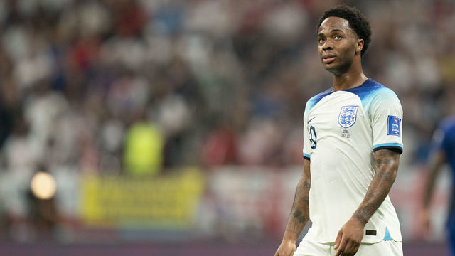 AL KHOR, QATAR - NOVEMBER 25: Raheem Sterling of England during the FIFA World Cup Qatar 2022 Group B match between England and USA at Al Bayt Stadium on November 25, 2022 in Al Khor, Qatar.