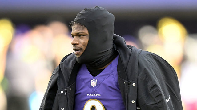 BALTIMORE, MARYLAND - DECEMBER 04: Lamar Jackson #8 of the Baltimore Ravens looks on during the first half of the game against the Denver Broncos at M&T Bank Stadium on December 04, 2022 in Baltimore, Maryland.