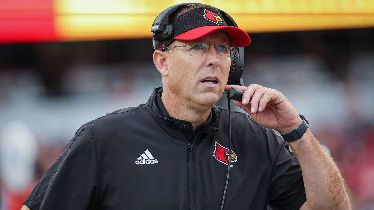 LOUISVILLE, KY - OCTOBER 29: Head coach Scott Satterfield of the Louisville Cardinals is seen during the game against the Wake Forest Demon Deacons at Cardinal Stadium on October 29, 2022 in Louisville, Kentucky.