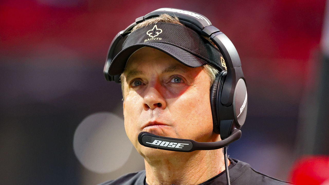 ATLANTA, GA - JANUARY 09: Head coach Sean Payton of the New Orleans Saints prior to the game against the Atlanta Falcons at Mercedes-Benz Stadium on January 9, 2022 in Atlanta, Georgia.