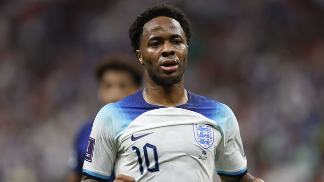 AL KHOR, QATAR - NOVEMBER 25: Raheem Stirling of England during the FIFA World Cup Qatar 2022 Group B match between England and USA at Al Bayt Stadium on November 25, 2022 in Al Khor, Qatar.