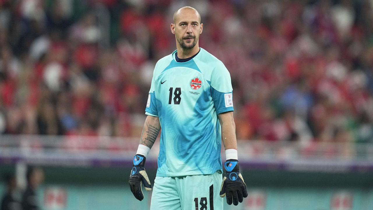 DOHA, QATAR - DECEMBER 01: Milan Borjan of Canada looks on during the FIFA World Cup Qatar 2022 Group F match between Canada and Morocco at Al Thumama Stadium on December 1, 2022 in Doha, Qatar.