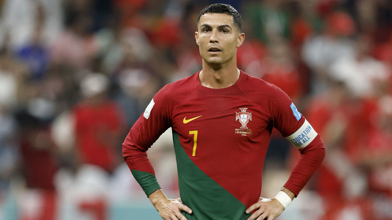 LUSAIL, QATAR - DECEMBER 06: Cristiano Ronaldo of Portugal during the FIFA World Cup Qatar 2022 Round of 16 match between Portugal and Switzerland at Lusail Stadium on December 6, 2022 in Lusail City, Qatar.