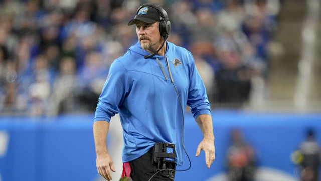 DETROIT, MICHIGAN - DECEMBER 04: Head coach Dan Campbell of the Detroit Lions looks on against the Jacksonville Jaguars at Ford Field on December 04, 2022 in Detroit, Michigan.