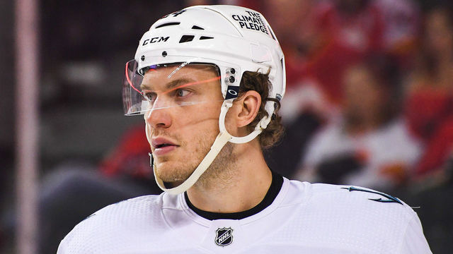 CALGARY, AB - APRIL 12: Jamie Oleksiak #24 of the Seattle Kraken in action against the Calgary Flames during an NHL game at Scotiabank Saddledome on April 12, 2022 in Calgary, Alberta, Canada.