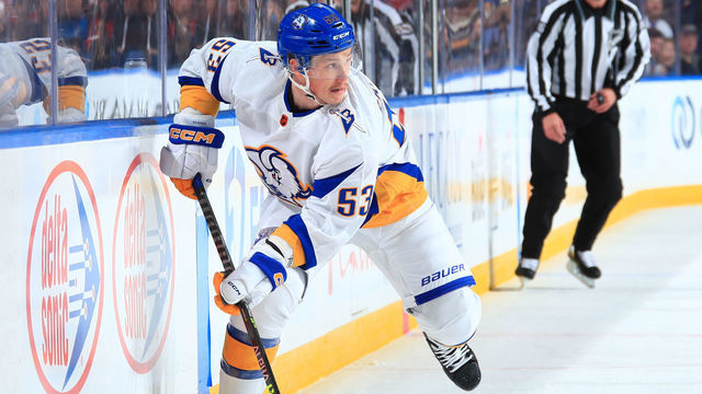 BUFFALO, NY - NOVEMBER 25: Jeff Skinner (53) of the Buffalo Sabres skates against the New Jersey Devils during an NHL game on November 25, 2022 at KeyBank Center in Buffalo, New York.