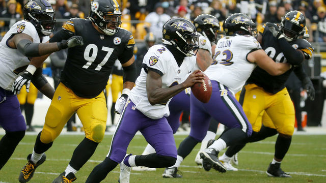 PITTSBURGH, PENNSYLVANIA - DECEMBER 11: Tyler Huntley #2 of the Baltimore Ravens scrambles with the ball during the first quarter of the game against the Pittsburgh Steelers at Acrisure Stadium on December 11, 2022 in Pittsburgh, Pennsylvania.