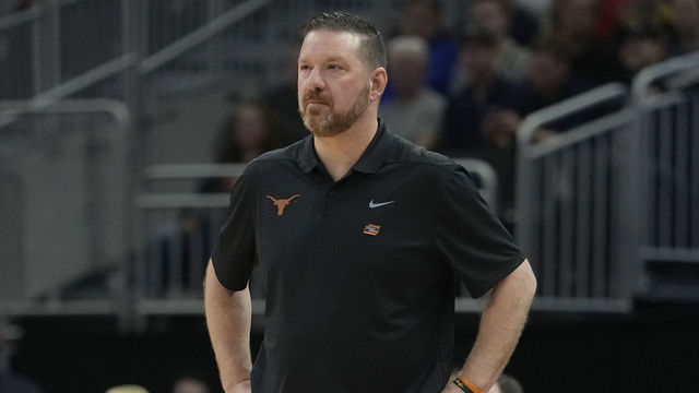 MILWAUKEE, WISCONSIN - MARCH 20: Head coach Chris Beard of the Texas Longhorns looks on during the first half against the Purdue Boilermakers in the second round of the 2022 NCAA Men's Basketball Tournament at Fiserv Forum on March 20, 2022 in Milwaukee, Wisconsin.