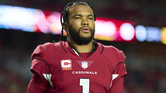 GLENDALE, AZ - DECEMBER 12: Kyler Murray #1 of the Arizona Cardinals warms up before kickoff against the New England Patriots at State Farm Stadium on December 12, 2022 in Glendale, Arizona.