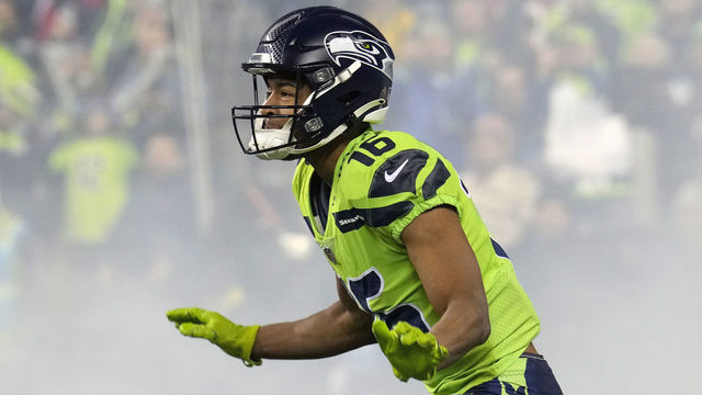 SEATTLE, WASHINGTON - DECEMBER 15: Tyler Lockett #16 of the Seattle Seahawks takes the field prior to a game against the San Francisco 49ers at Lumen Field on December 15, 2022 in Seattle, Washington.