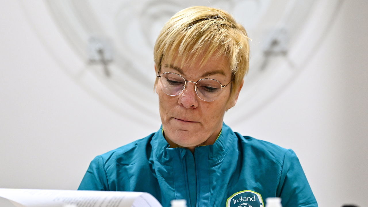 Dublin , Ireland - 16 December 2022; Republic of Ireland Manager Vera Pauw during a press conference at FAI HQ in Abbotstown, Dublin.
