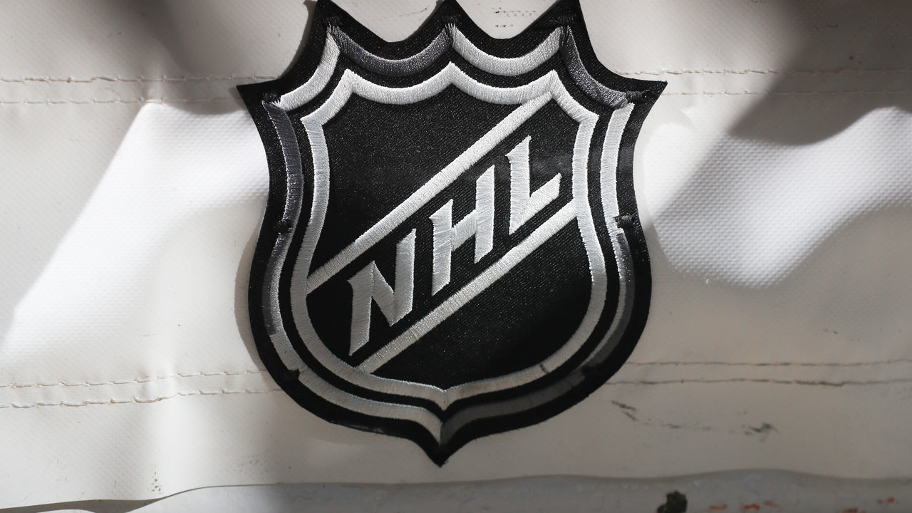 NEWARK, NJ - NOVEMBER 10: A general view of the NHL Logo on the back of the goal prior to the game against the Ottawa Senators on November 10, 2022 at the Prudential Center in Newark, New Jersey.