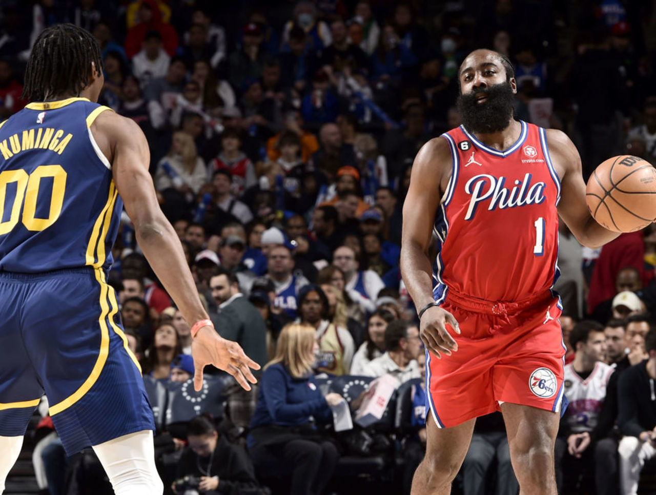 Embiid, Harden lead 76ers past short-handed Warriors