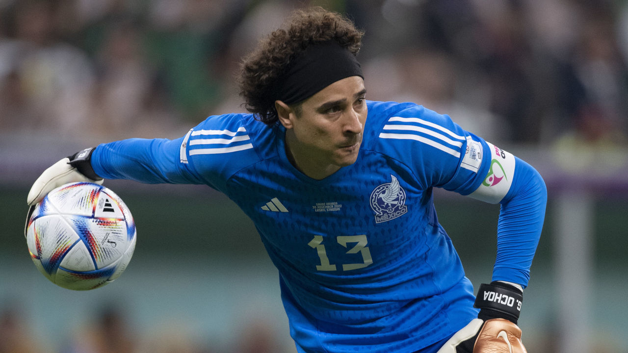 LUSAIL CITY, QATAR - NOVEMBER 30: Mexico goalkeeper Guillermo Ochoa in action during the FIFA World Cup Qatar 2022 Group C match between Saudi Arabia and Mexico at Lusail Stadium on November 30, 2022 in Lusail City, Qatar.