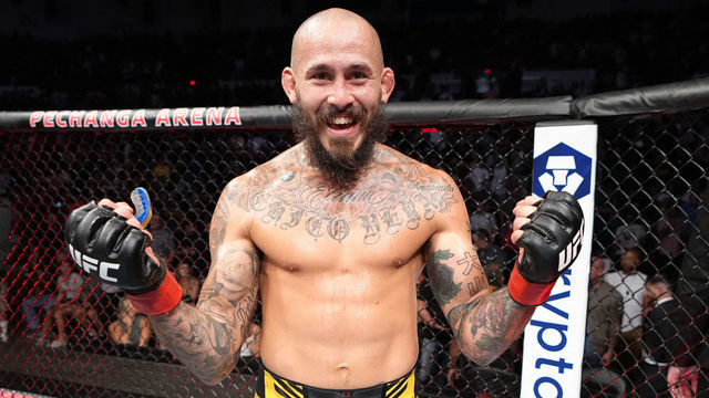 SAN DIEGO, CALIFORNIA - AUGUST 13: Marlon Vera of Ecuador reacts after his knockout victory over Dominick Cruz in a bantamweight fight during the UFC Fight Night event at Pechanga Arena on August 13, 2022 in San Diego, California.