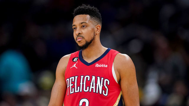 INDIANAPOLIS, INDIANA - NOVEMBER 07: CJ McCollum #3 of the New Orleans Pelicans looks on in the second quarter against the Indiana Pacers at Gainbridge Fieldhouse on November 07, 2022 in Indianapolis, Indiana.