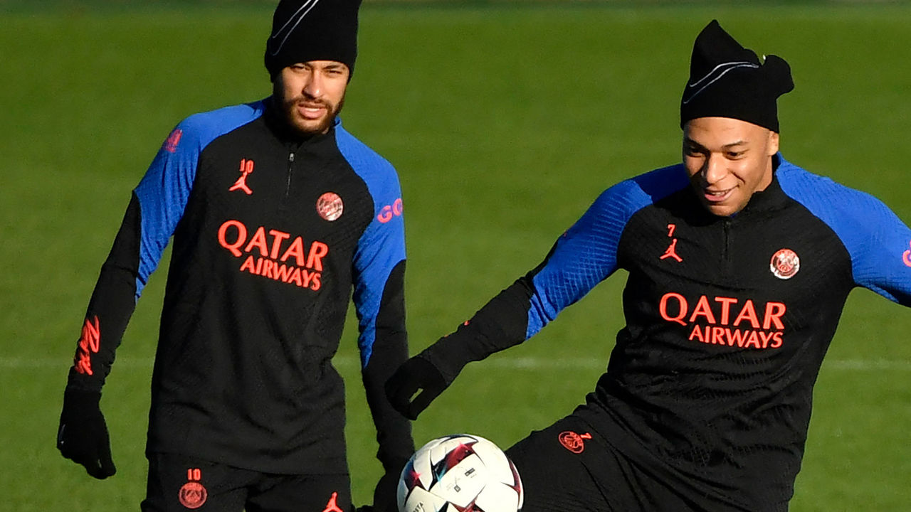 Neymar and Marquinhos follow Mbappe back to PSG training