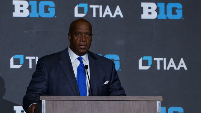 MINNEAPOLIS, MN - OCTOBER 12: Commissioner Kevin Warren of the Big Ten speaks to media during Big Ten Media Days at Target Center on October 12, 2022 in Minneapolis, Minnesota.