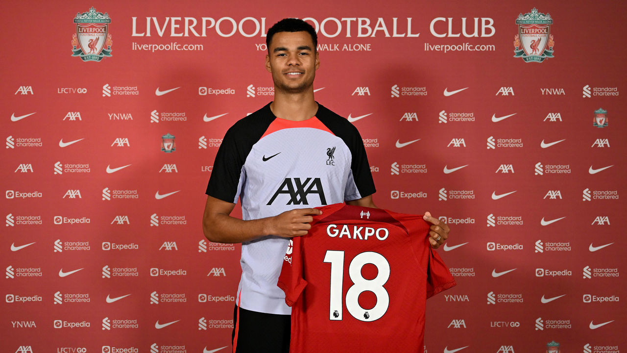 KIRKBY, ENGLAND - DECEMBER 28: (THE SUN OUT, THE SUN ON SUNDAY OUT) Cody Gakpo new signing for Liverpool at AXA Training Centre on December 28, 2022 in Kirkby, England.