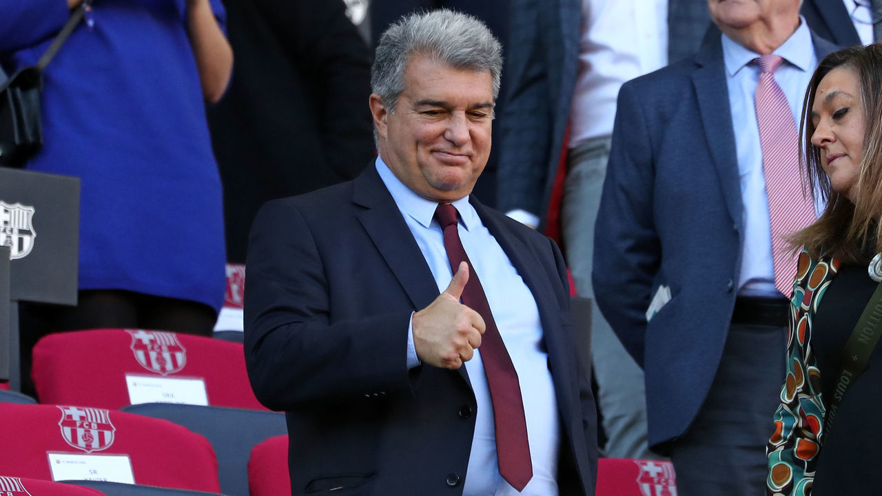 Joan Laporta during the match between FC Barcelona and RCD Espanyol, corresponding to the week 15 of the Liga Santander, played at the Spotify Camp Nou, in Barcelona, on 30th December 2022.