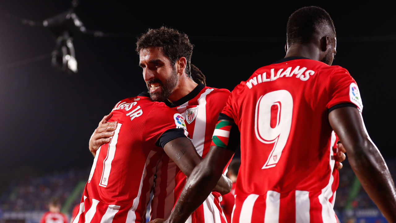 GETAFE, SPAIN - OCTOBER 18: Raul Garcia of Athletic Club celebrates a goal during the spanish league, La Liga Santander, football match played between Getafe CF and Athletic Club de Bilbao at Coliseum Alfonso Perez stadium on October 18, 2022, in Getafe, Madrid, Spain.