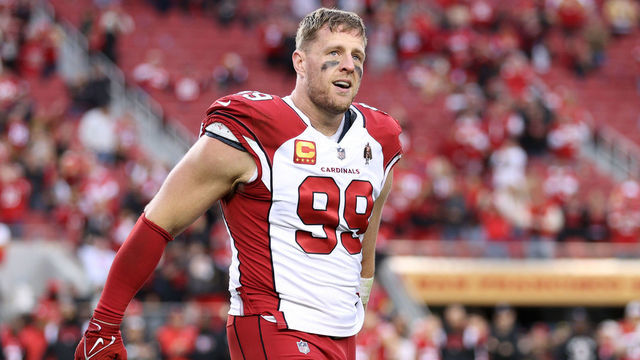 SANTA CLARA, CALIFORNIA - JANUARY 08: J.J. Watt #99 of the Arizona Cardinals looks on after the game against the San Francisco 49ers at Levi's Stadium on January 08, 2023 in Santa Clara, California.