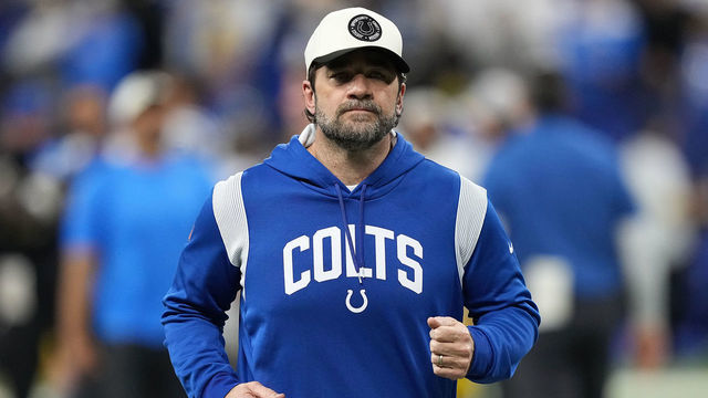 INDIANAPOLIS, INDIANA - DECEMBER 26: Head coach Jeff Saturday of the Indianapolis Colts walks off the field after losing to the Los Angeles Chargers at Lucas Oil Stadium on December 26, 2022 in Indianapolis, Indiana.