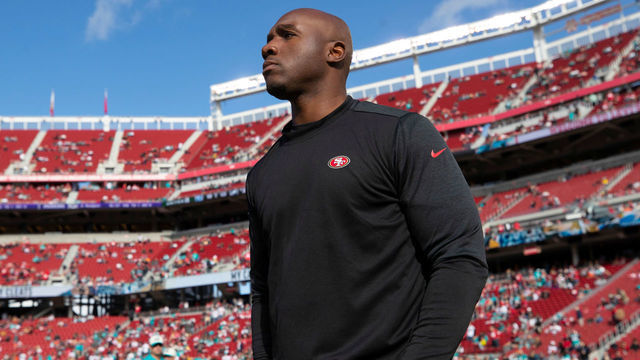 SANTA CLARA, CA - DECEMBER 4: Defensive Coordinator DeMeco Ryans of the San Francisco 49ers on the field before during the game against the Miami Dolphins at Levi's Stadium on December 4, 2022 in Santa Clara, California. The 49ers defeated the Dolphins 33-17.