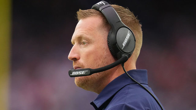 HOUSTON, TEXAS - JANUARY 09: Tennessee Titans offensive coordinator Todd Downing during an NFL game at NRG Stadium on January 09, 2022 in Houston, Texas.