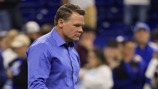 INDIANAPOLIS, INDIANA - OCTOBER 30: Indianapolis Colts general manager Chris Ballard on the field prior to the game against the Washington Commanders at Lucas Oil Stadium on October 30, 2022 in Indianapolis, Indiana.
