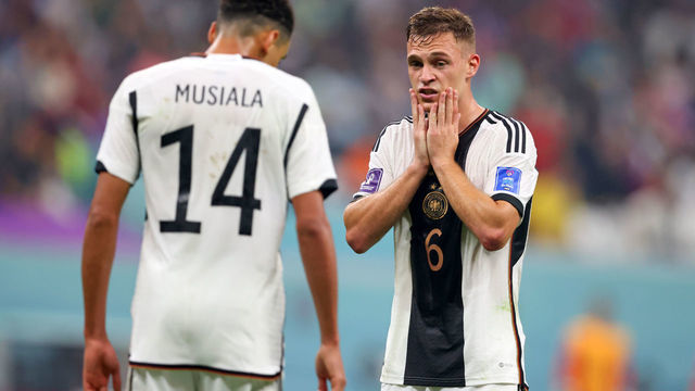 AL KHOR, QATAR - DECEMBER 01: Joshua Kimmich of Germany disappointed during the FIFA World Cup Qatar 2022 Group E match between Costa Rica and Germany at Al Bayt Stadium on December 01, 2022 in Al Khor, Qatar.